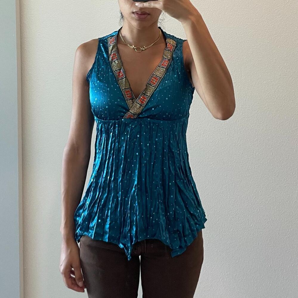 Fit n Flare Blue Top